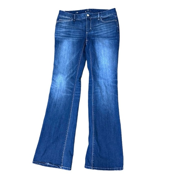 White House Black Market Boot Blue Denim Jeans Size 6S - Picture 1 of 5